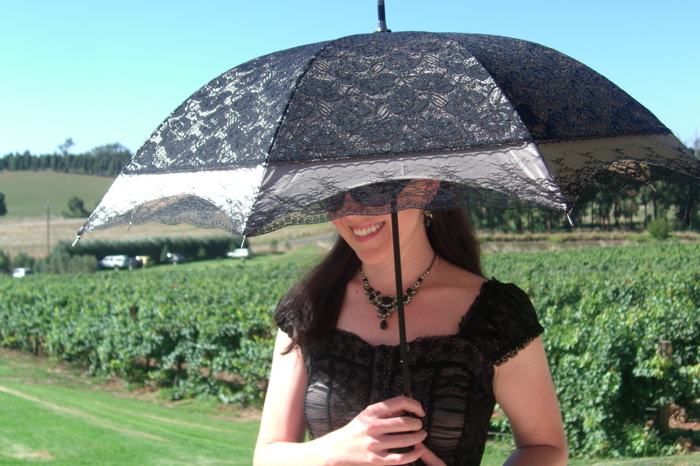 Black lace parasols-99% UV block