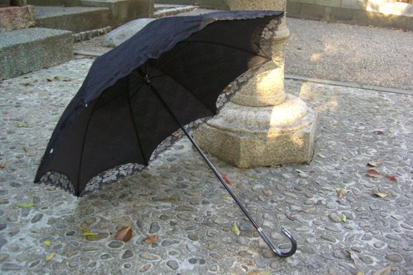Black lace 'Cerve Italy' parasol