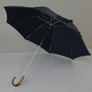 Dark blue cotton print parasol